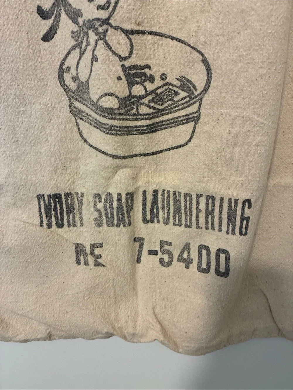 Vintage 1950s Bergmann's Ivory Soap Laundering Heavy Canvas Bag Washington DC